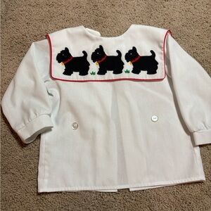 Vintage Ashton Connor Scottie dog smock boys 24 month top